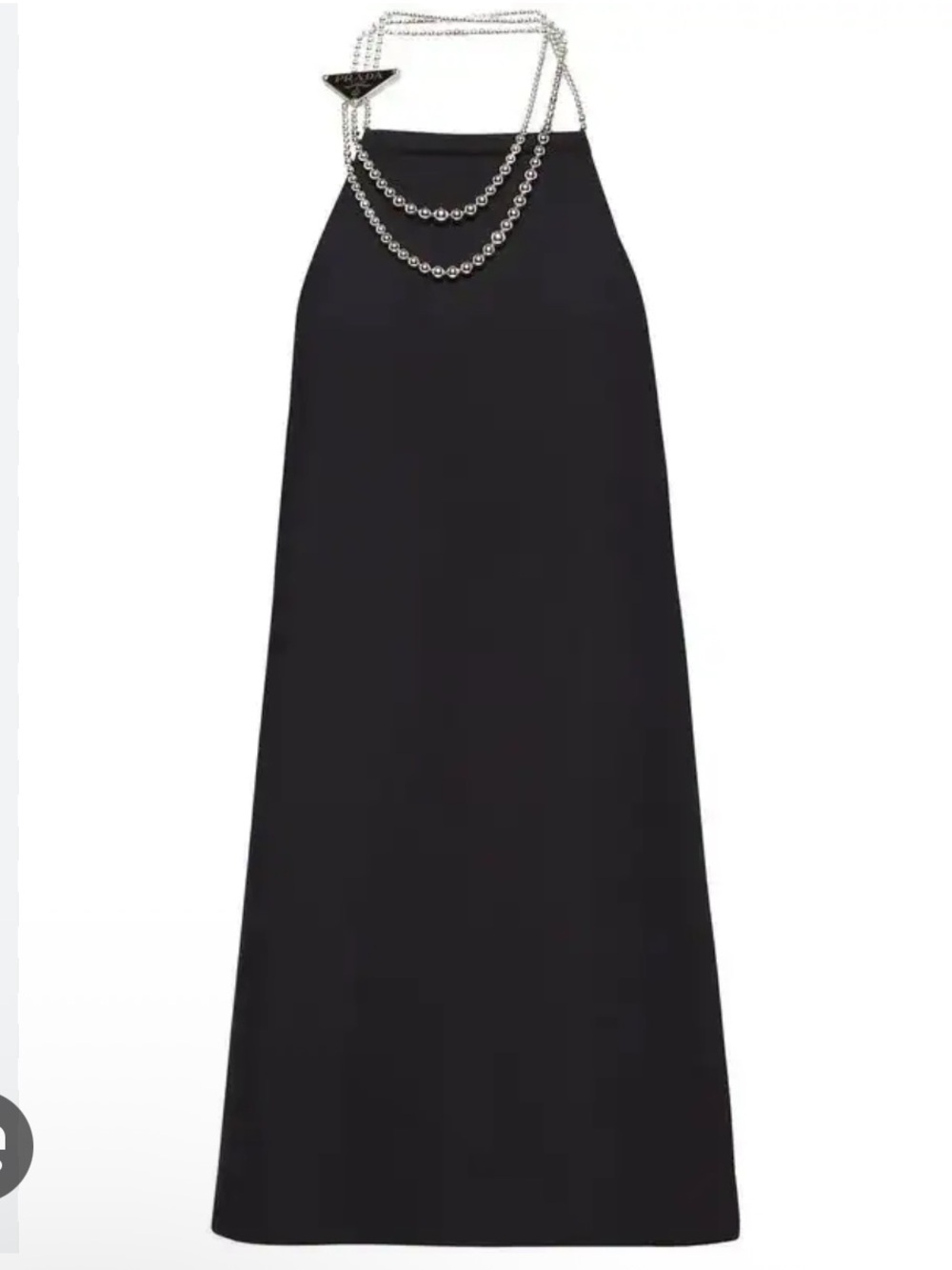 Prada Black Beaded Halter Minidress